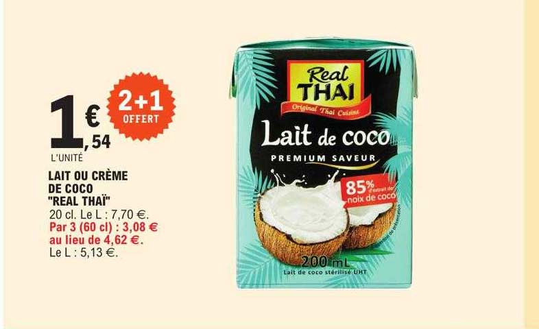 lait de crème de coco "real thaï"