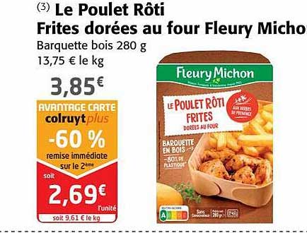 le poulet rôti frites dorées au four fleury michon