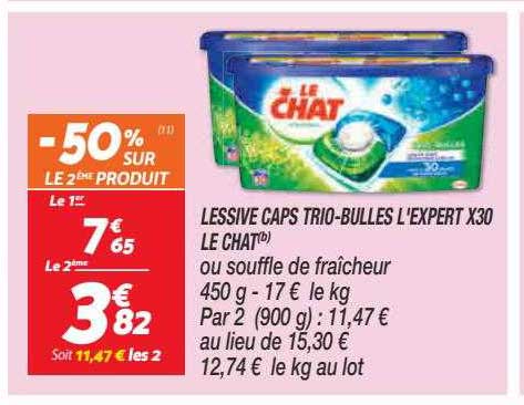 lessive cpas trio-bulles l'expert x30 le chat
