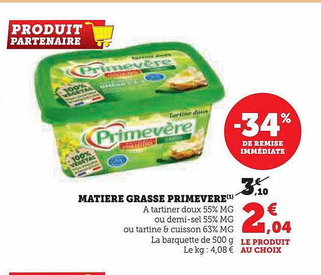 matière grasse primevère