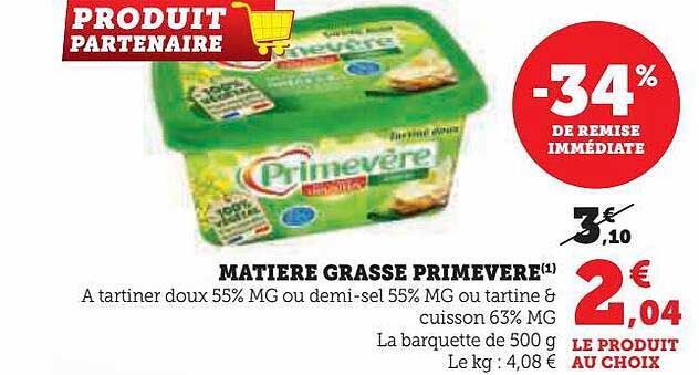 matière grasse primevère