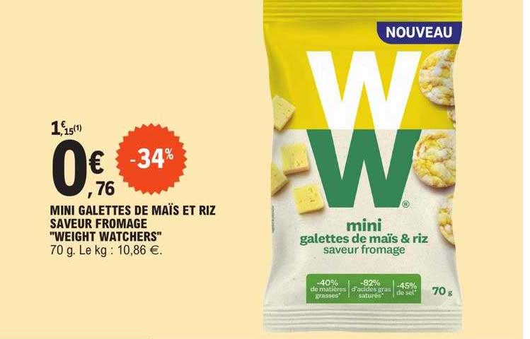 mini galettes de maïs et riz saveur fromage "weight watchers"