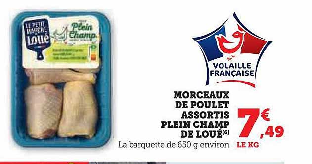 morceaux de poulet assortis plein champ de loué