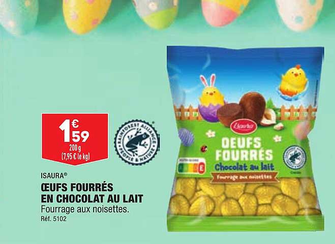 œufs fourrés en chocolat au lait isaura