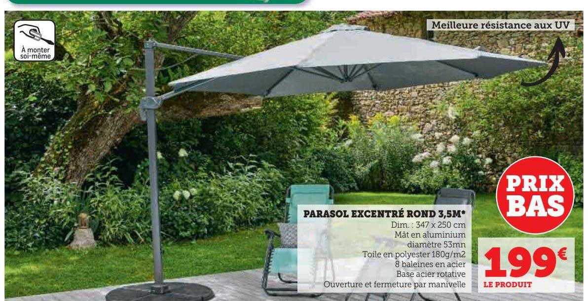 parasol excentré rond 3,5m