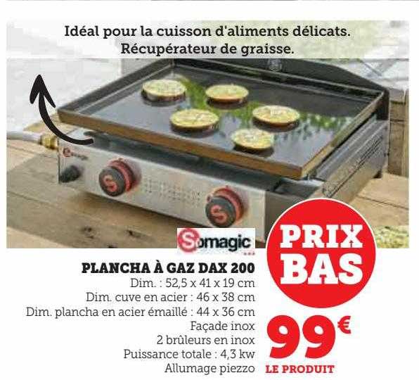 plancha à gaz dax 200 somagic