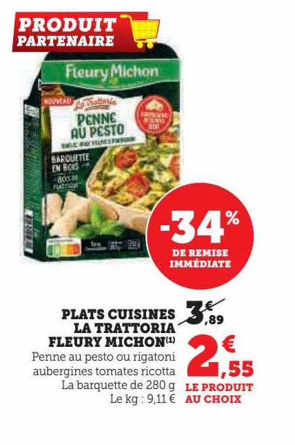 plats cuisinés la trattoria fleury michon