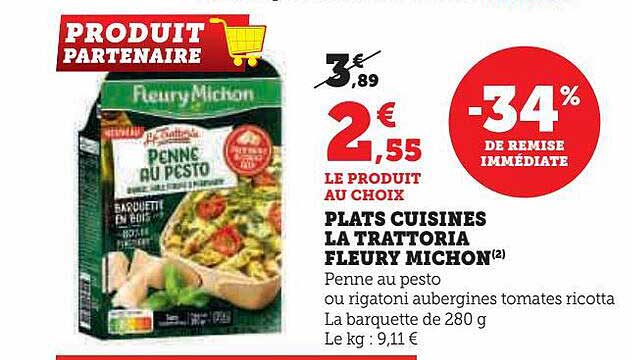 plats cuisinés la trattoria fleury michon