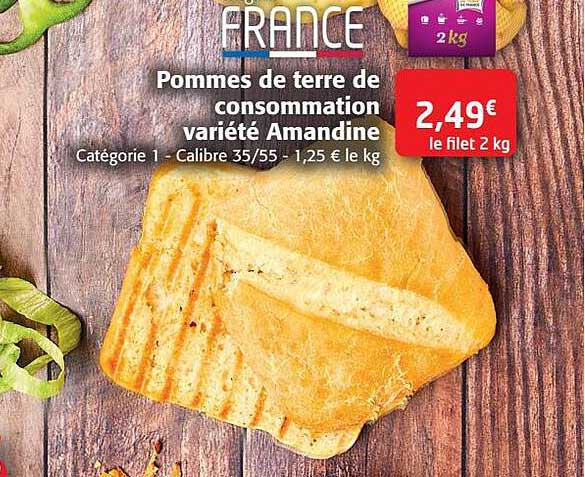 pommes de terre de consommation variété amandine