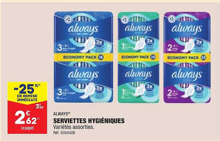 serviettes hygiéniques always
