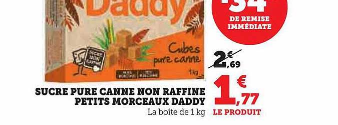 sucre pure canne non raffiné petits morceaux daddy