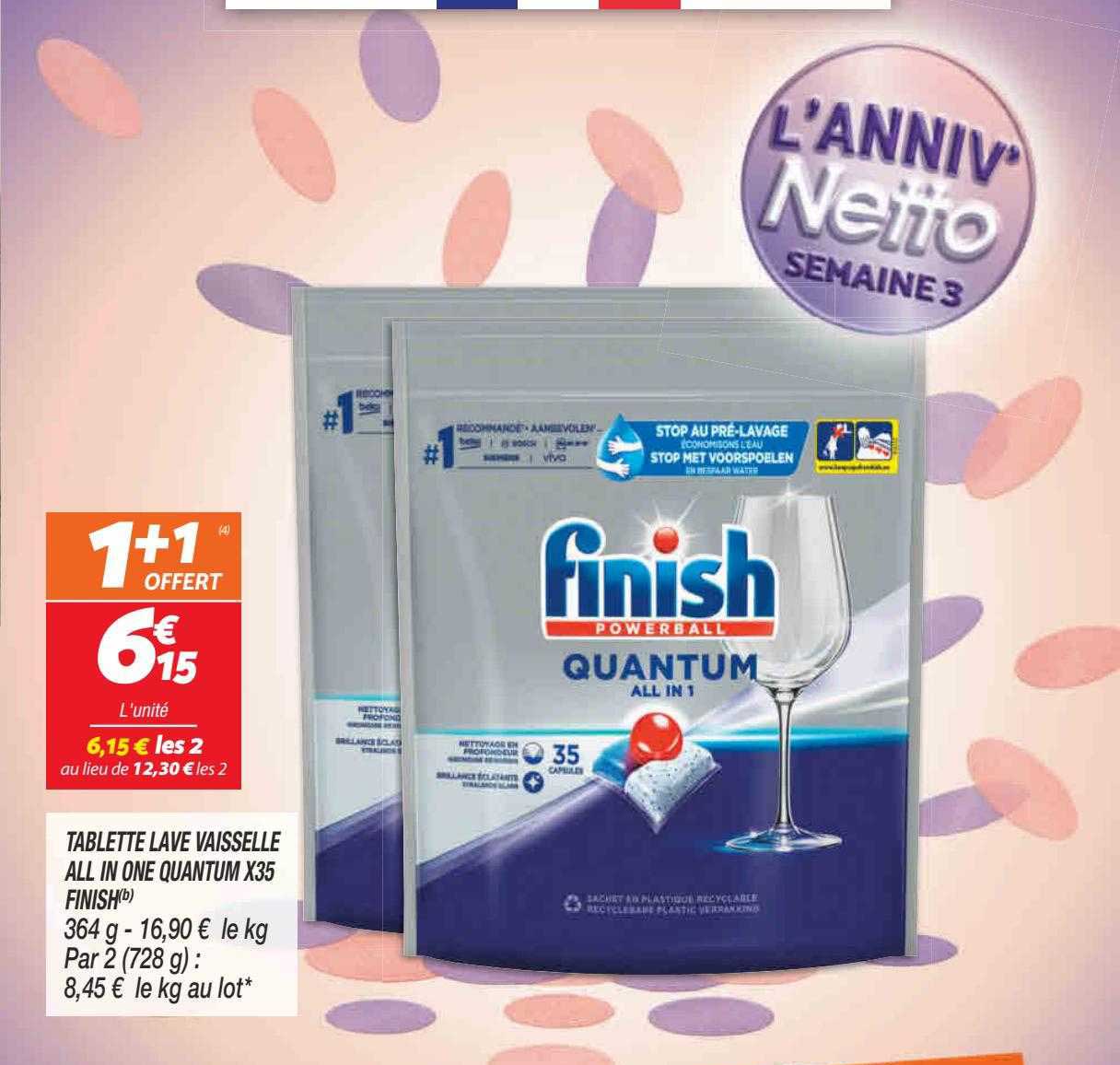 tablette lave vaisselle all in one quantum x35 finish