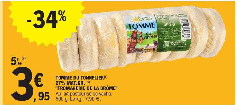 tomme du tonnelier 27% mat.gr. "fromagerie de la drôme"