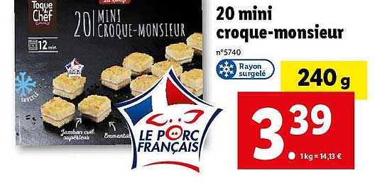 20 mini croque-monsieur