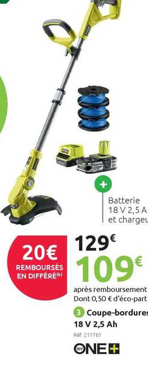 coupe-bordure 18 v 2,5 ah ryobi one+