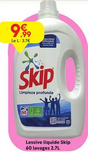 lessive liquide skip 60 lavages 2.7 l