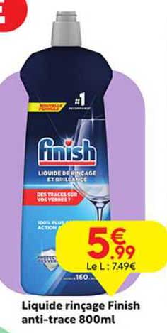 liquide rinçage finish anti-trace 800 ml