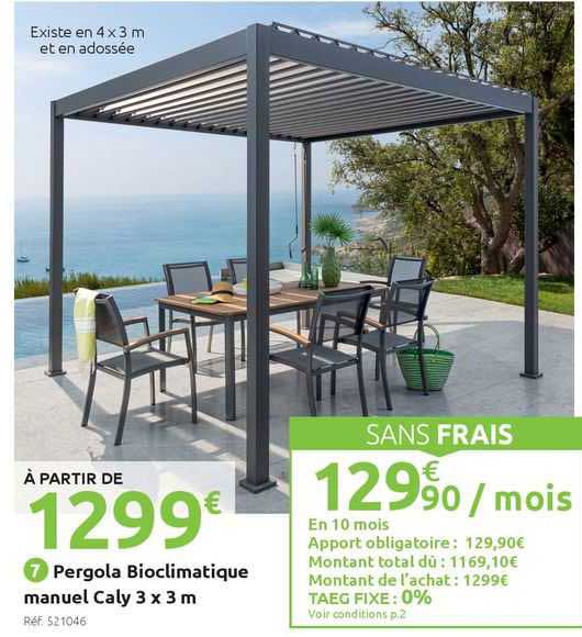 Pergola Bioclimatique Manuel Caly 3 X 3 M