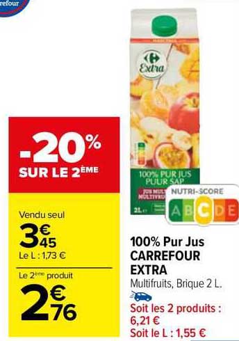 100% Pur Jus Carrefour Extra