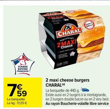 2 Maxi Cheese Burgers Charal