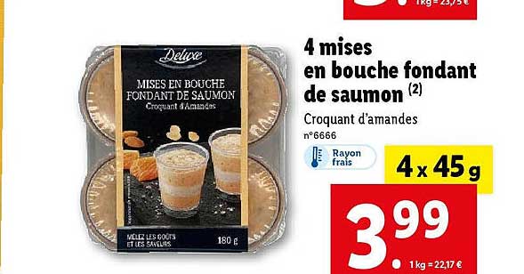 4 mises en bouche fondant de saumon