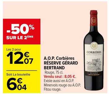 a.o.p. corbières réserve gérard bertrand