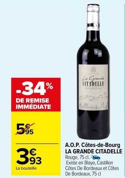 a.o.p. côtes-de-bourg la grande citadelle