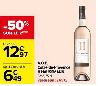 a.o.p. côtes-de-provence h haussmann