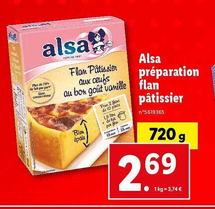 Alsa Préparation Flan Pâtissier