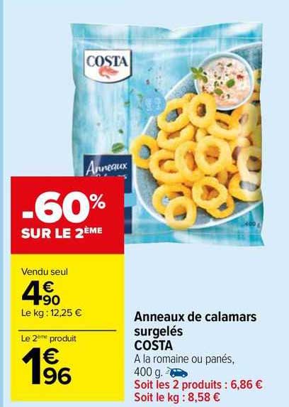 Anneaux De Calamars Surgelés Costa
