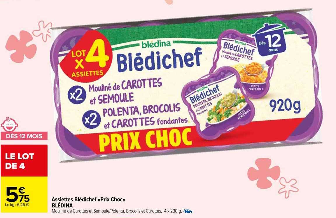 assiettes blédichef "prix choc" blédina