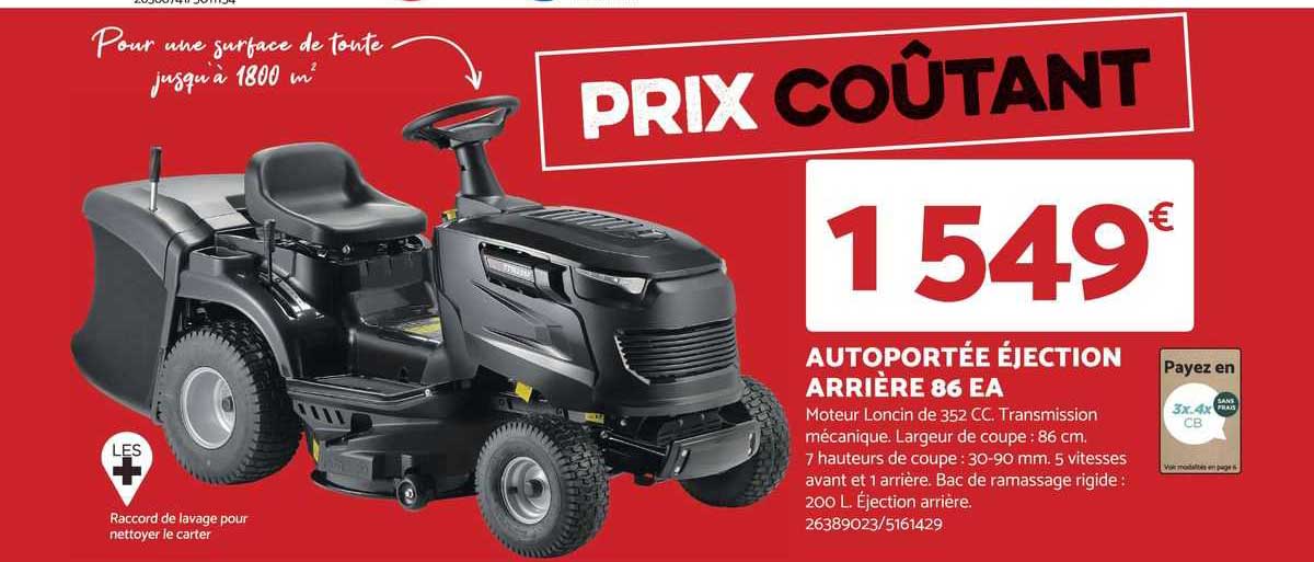 autoportée éjection arrière 86 ea