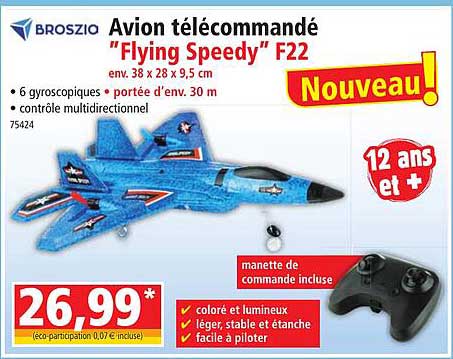 avion télécommandé "flying speedy" f22 broszia