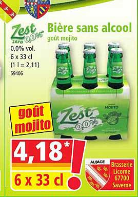 bière sans alcool goût mojito zest zero 0,0%