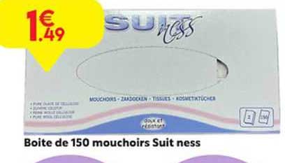 boîte de 150 mouchoirs suit ness