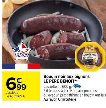 boudin noir aux oignons le père benoit