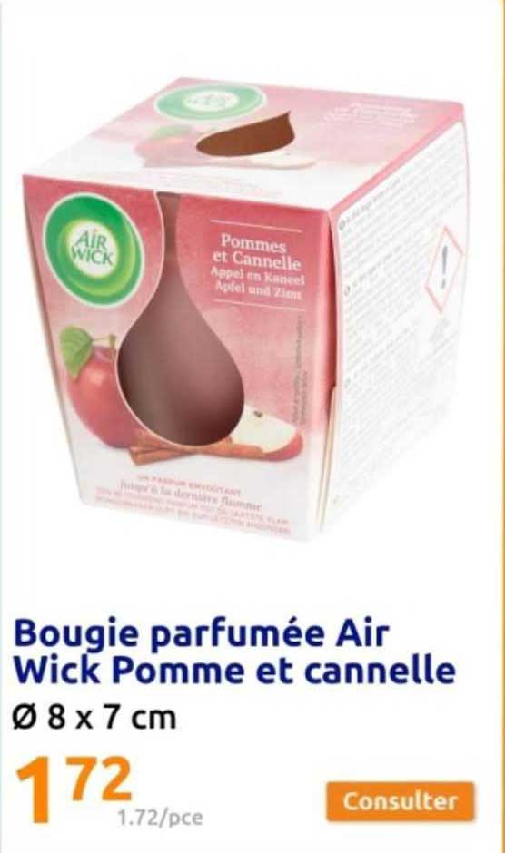bougie parfumée air wick pomme et cannelle