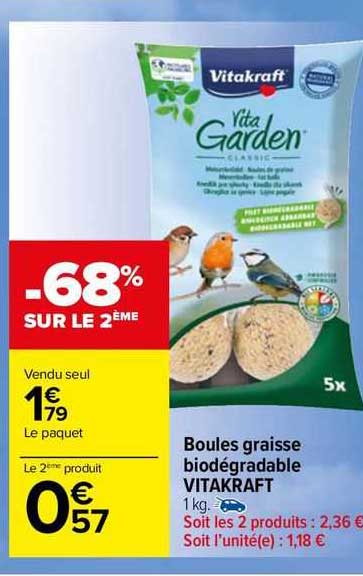 boule graisse biodégradable vitakraft