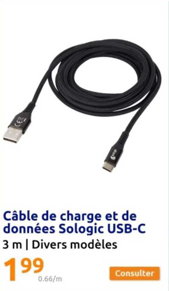 câble de charge et de données sologic usb-c