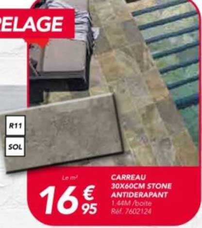carreau 30 x 60 cm stone antidérapant