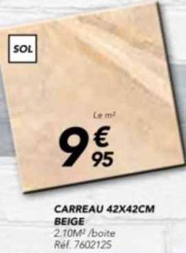 carreau 42 x 42 cm beige