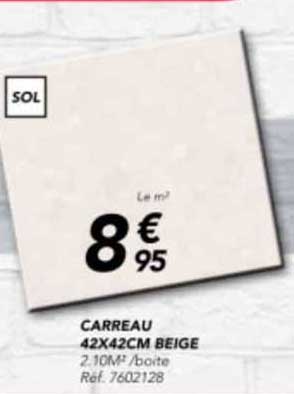 carreau 42 x 42 cm beige