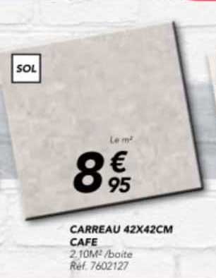 carreau 42 x 42 cm cafe