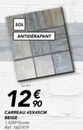 carreau 45 x 45 cm beige