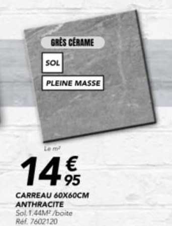 carreau 60 x 60 cm anthracite