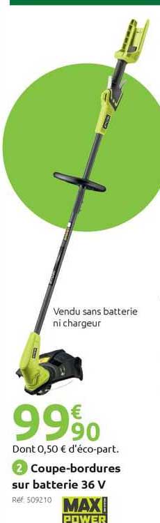 coupe-bordures sur batterie 36 v max power