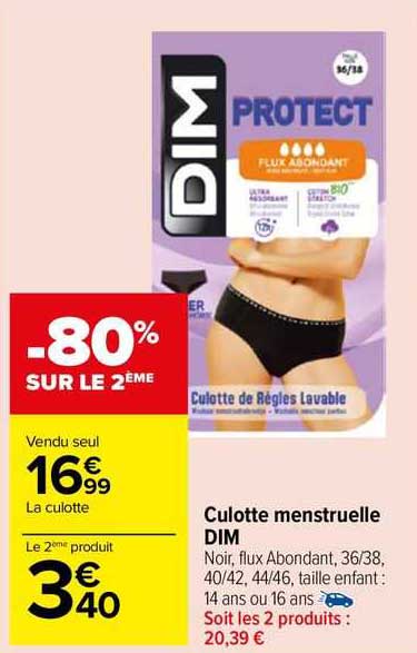culotte menstruelle dim