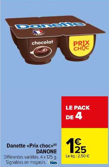 danette "prix choc" danone