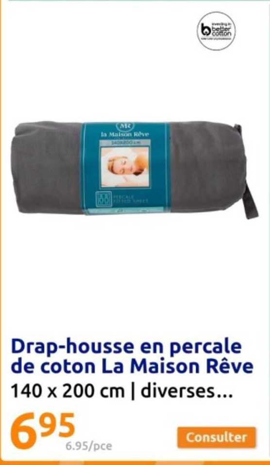 drap-housse en percale de coton la maison rêve