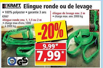 élingue ronde ou de levage kraft werkzeuge